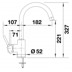 Blanco MIDA 高壓廚房混合水龍頭 517742 (鍍鉻色)